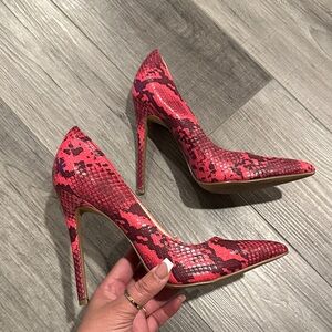 Shoe Republic LA Pink Patterned Heels